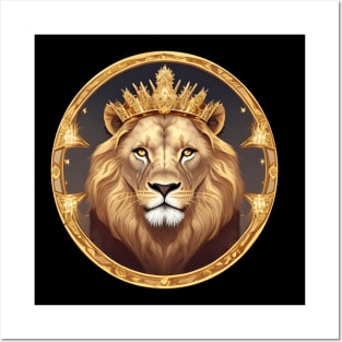 Regal Lion with Crown no.9 Posters and Art